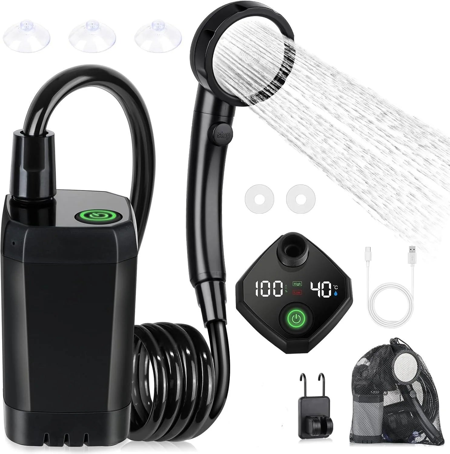 Douche Électrique Portable Extérieure Multi-Usages