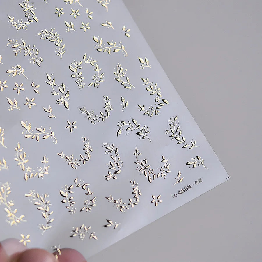 Autocollants Kawaii 5D Jasmin Pailleté pour Ongles