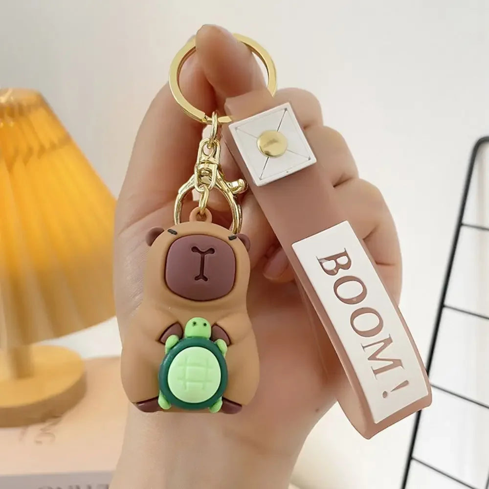 Capybara Charm Keychain - Cute Car Accessory