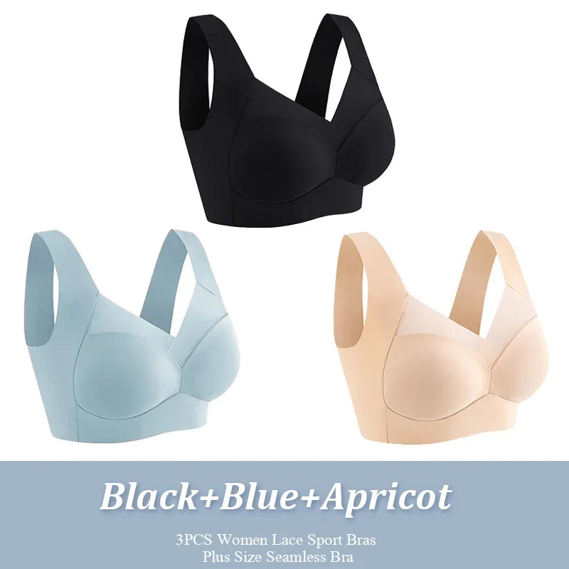 Brassière Sport en Dentelle Sans Couture - 3 Pièces