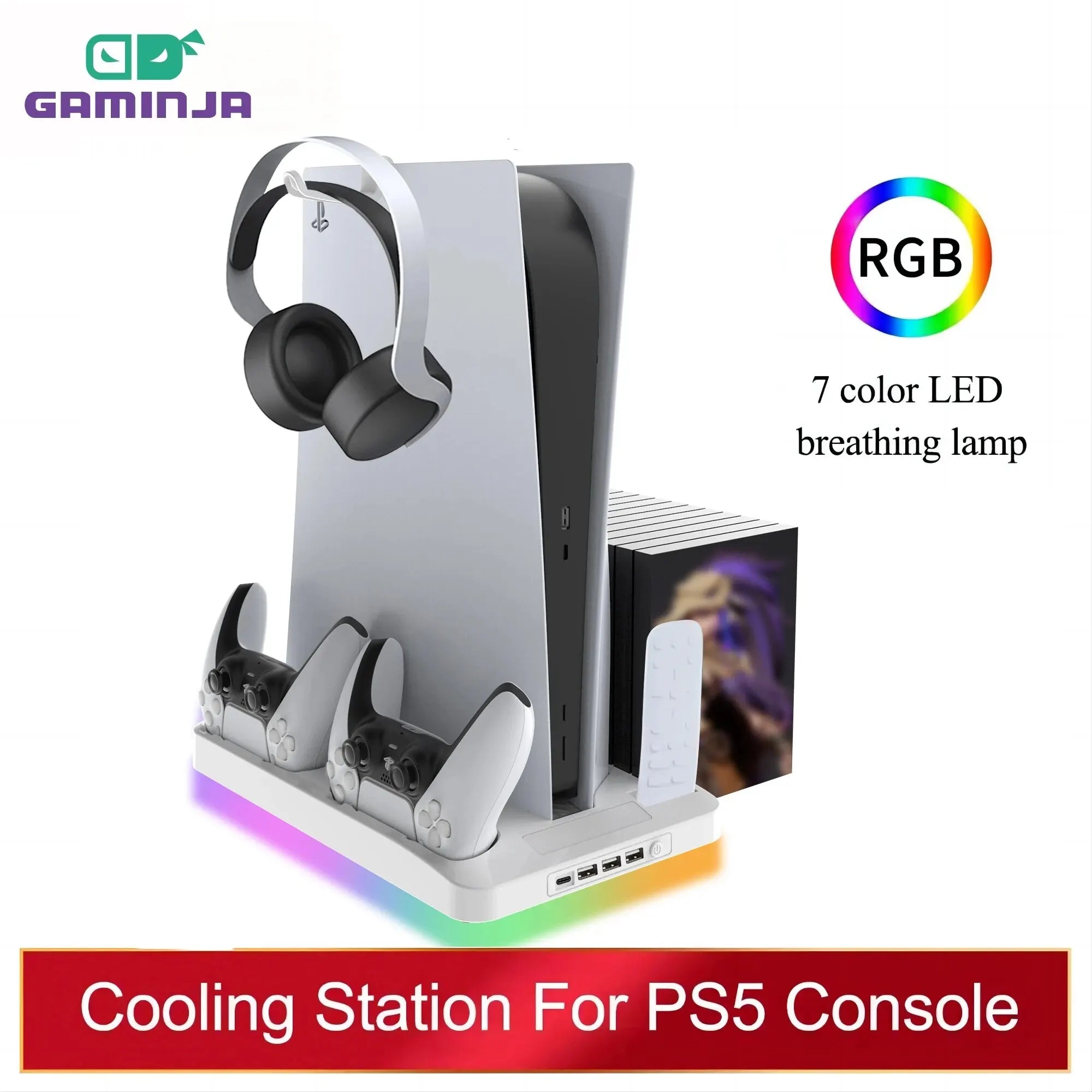 GAMINA P58 Stand Refroidissant RVB PS5