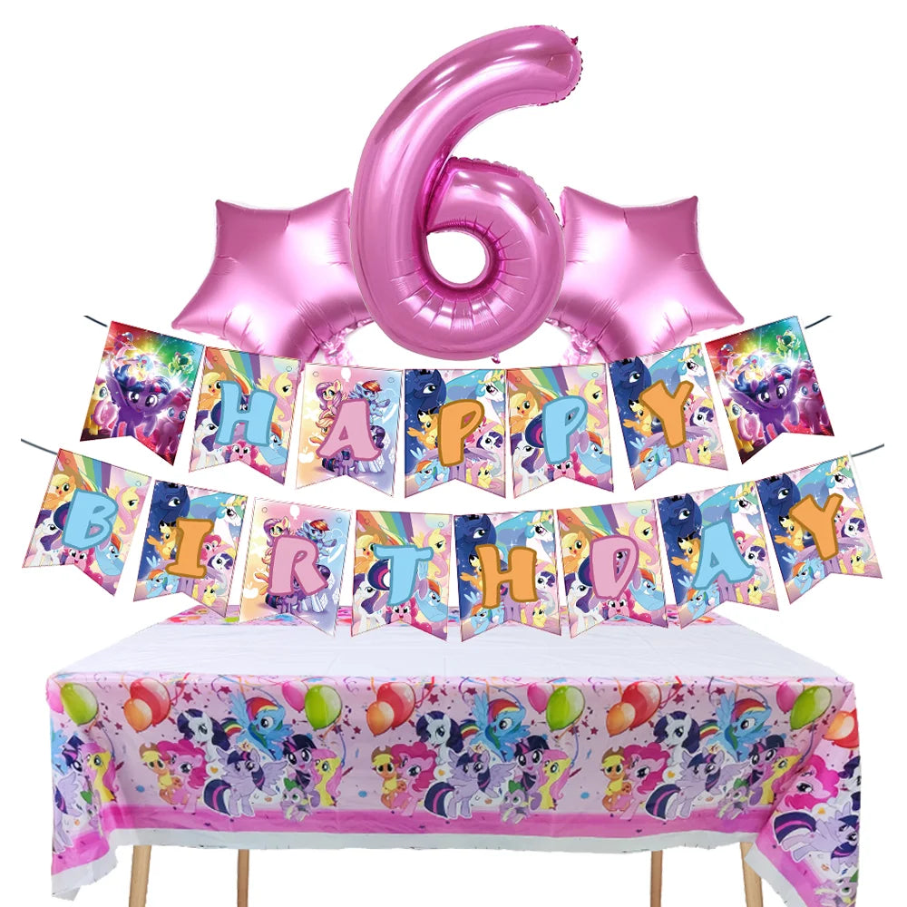 Ensemble Petit Poney Vaisselle Anniversaire Enfant