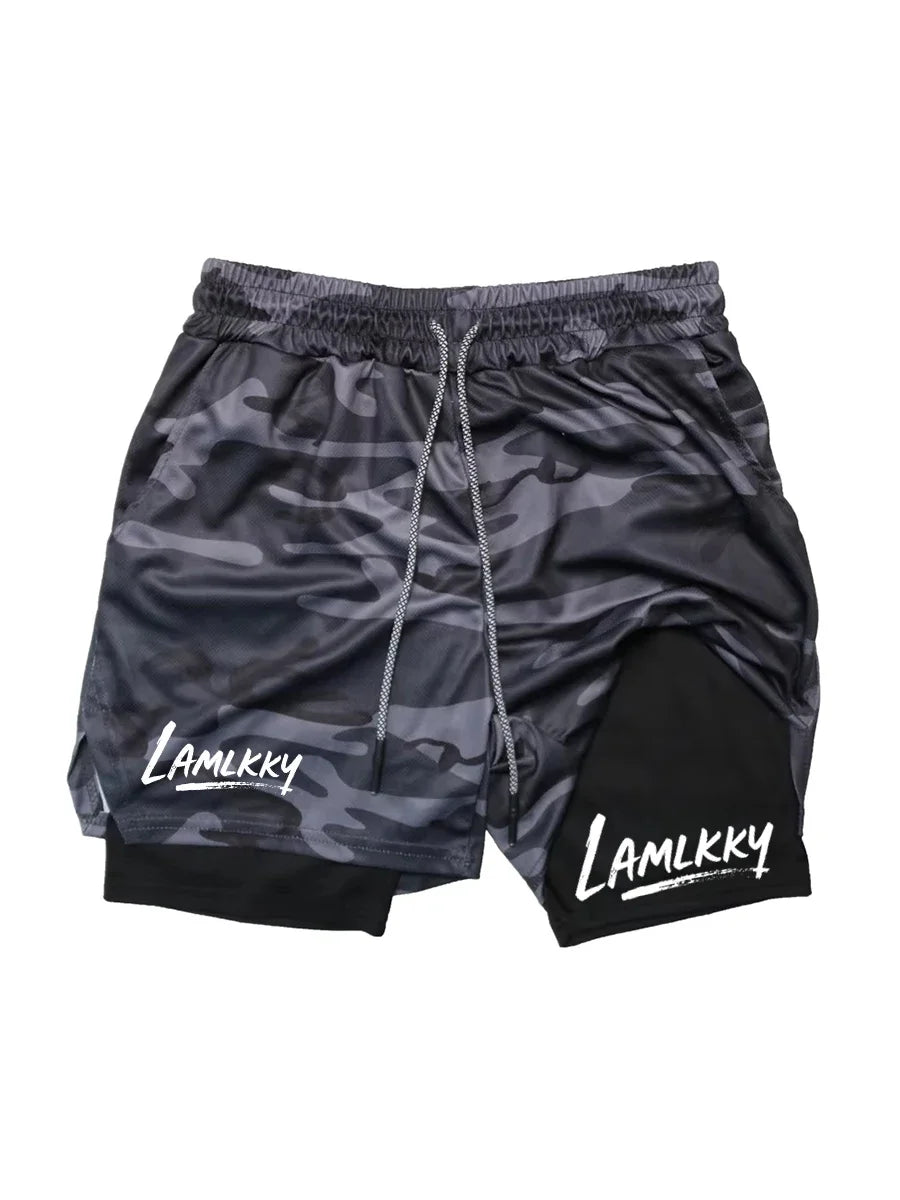 Short Athlétique 2-en-1 Homme avec Poche Téléphone