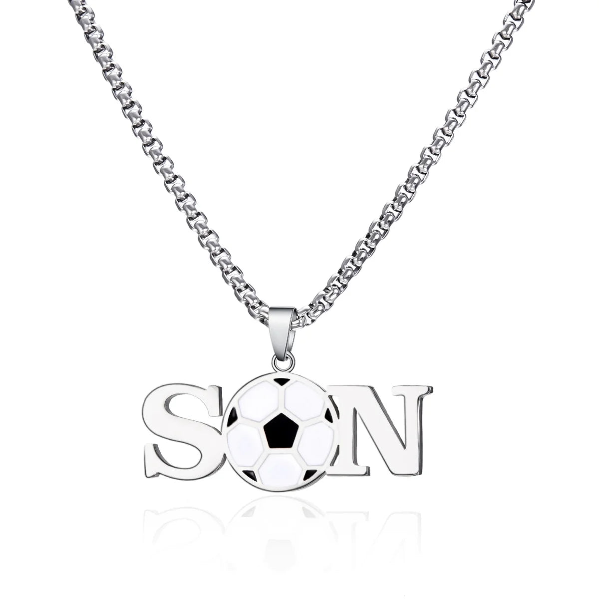 Sporty Charm Necklace: Unisex Steel Ball Jewelry