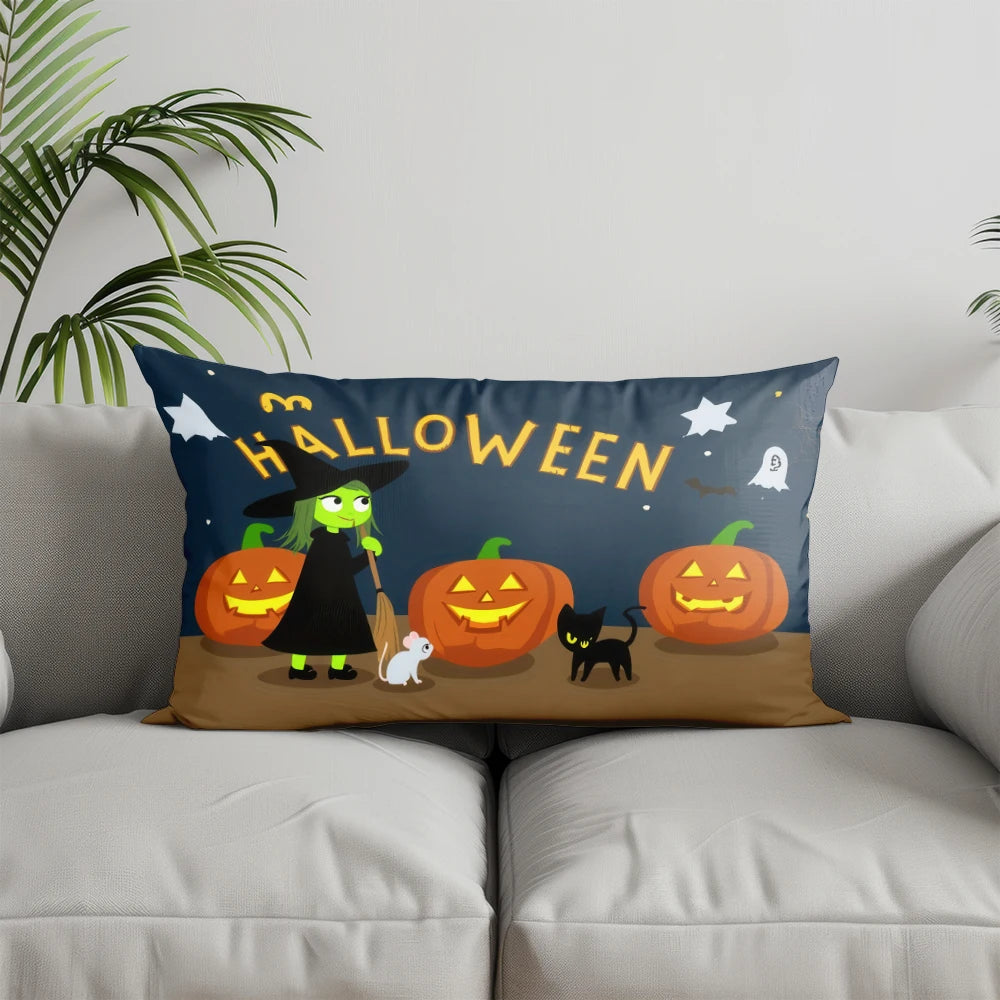 Coussin Halloween Fantôme & Citrouille Déco Joyeuse