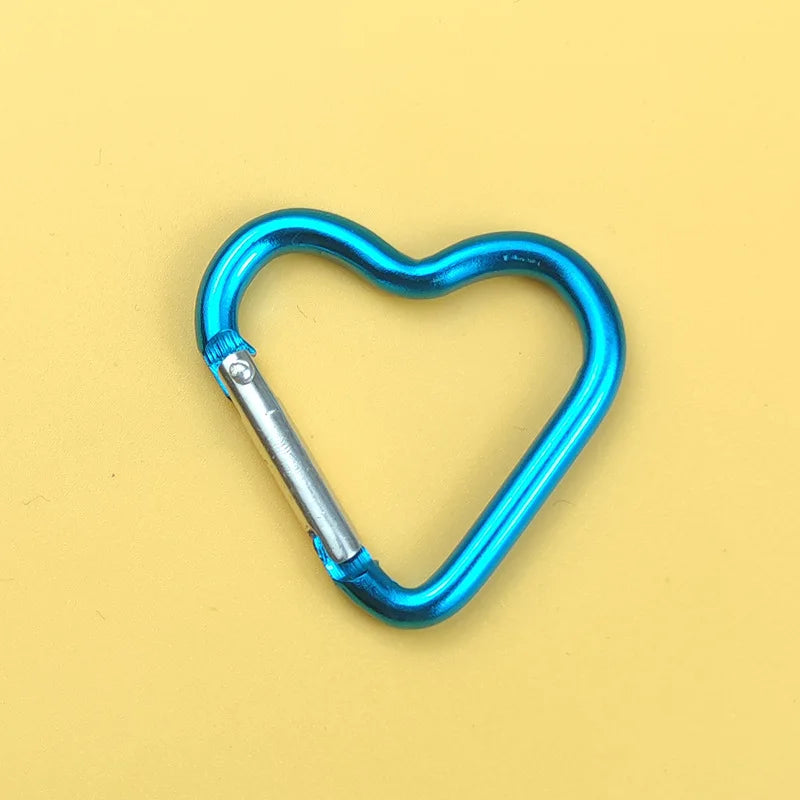 Heart-Shaped Aluminum Keychain Clip & Travel Hook