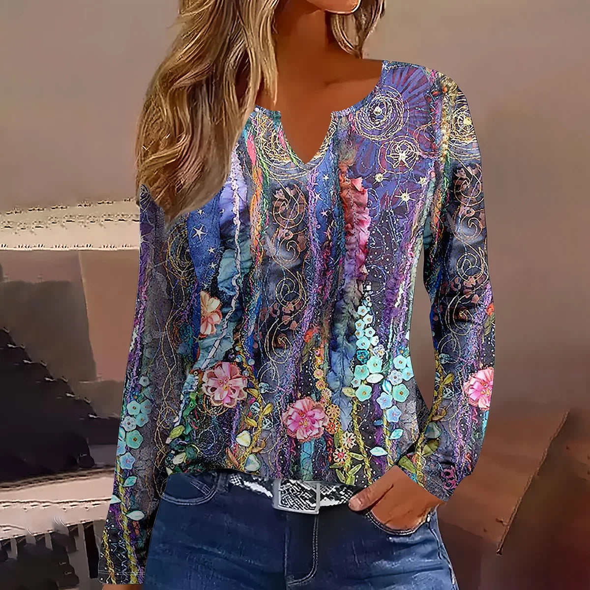 T-shirt V-Style Femme - Élégance Européenne & Américaine