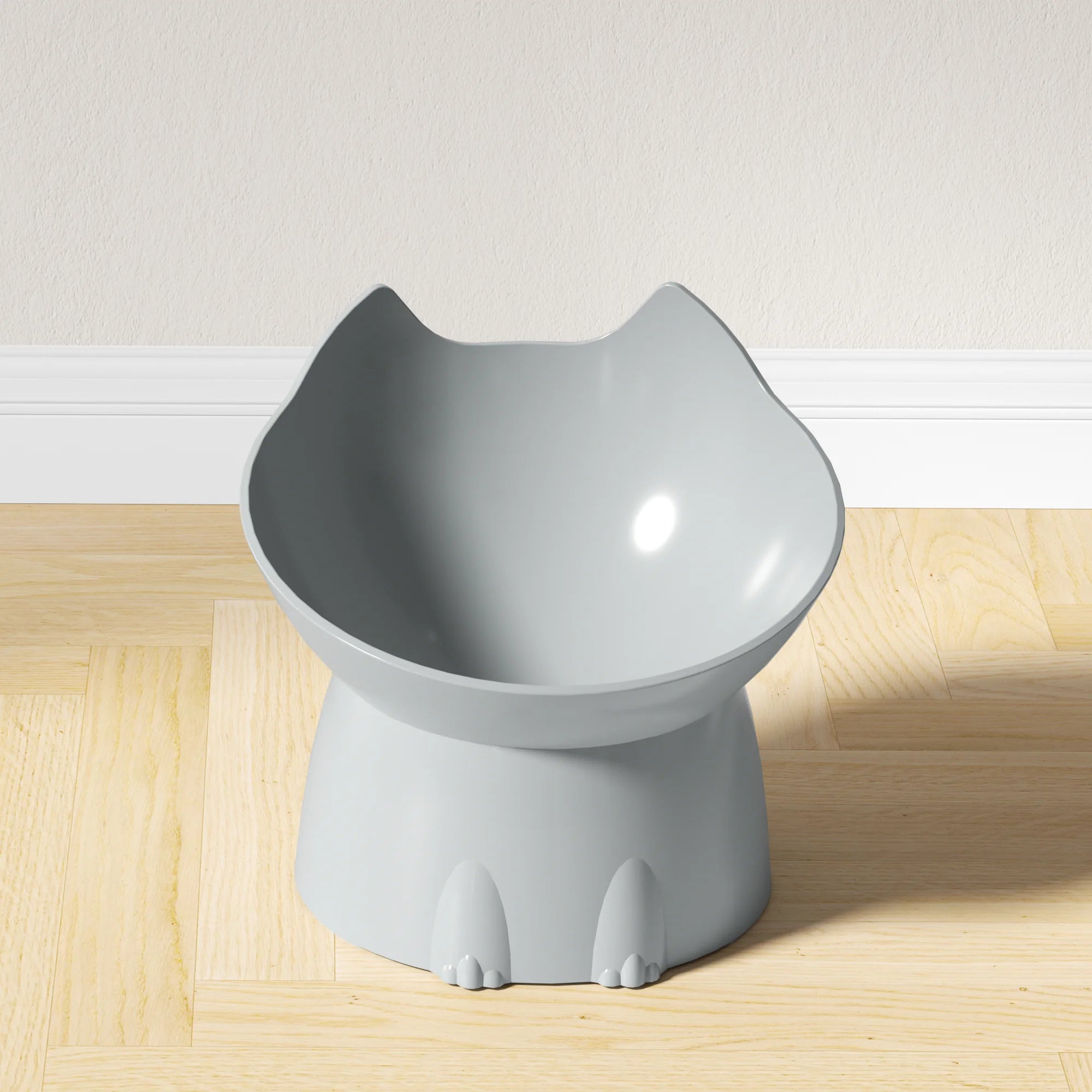 Elevated Cat Bowl with Tilted Edge - Anti-Tip Design