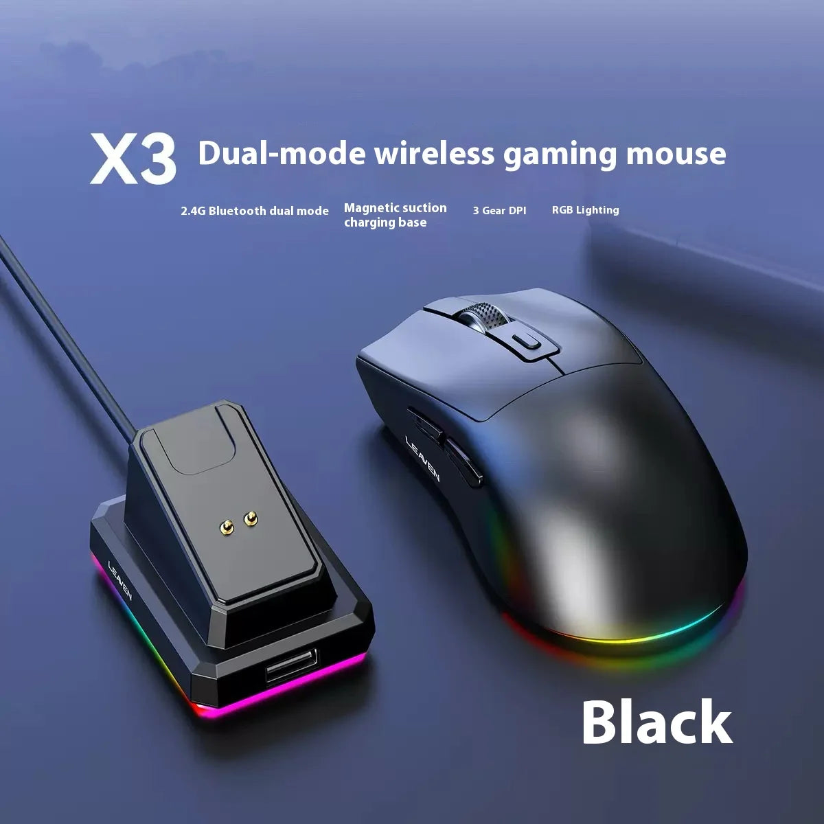 iMice Dual-Mode LED Wireless Mouse - Recharge & Switch