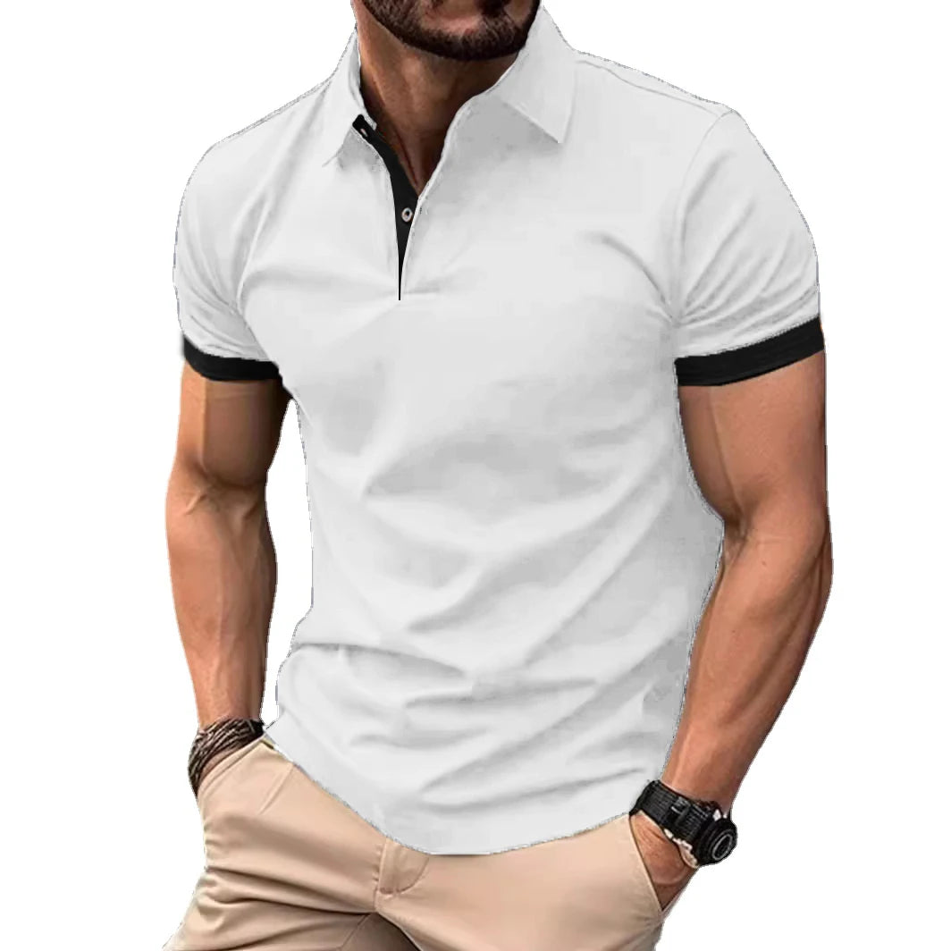 Summer Contrast Polo: Lightweight Men's Streetwear