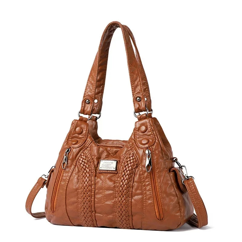 Chic Vintage Tote: Soft PU, Spacious & Stylish