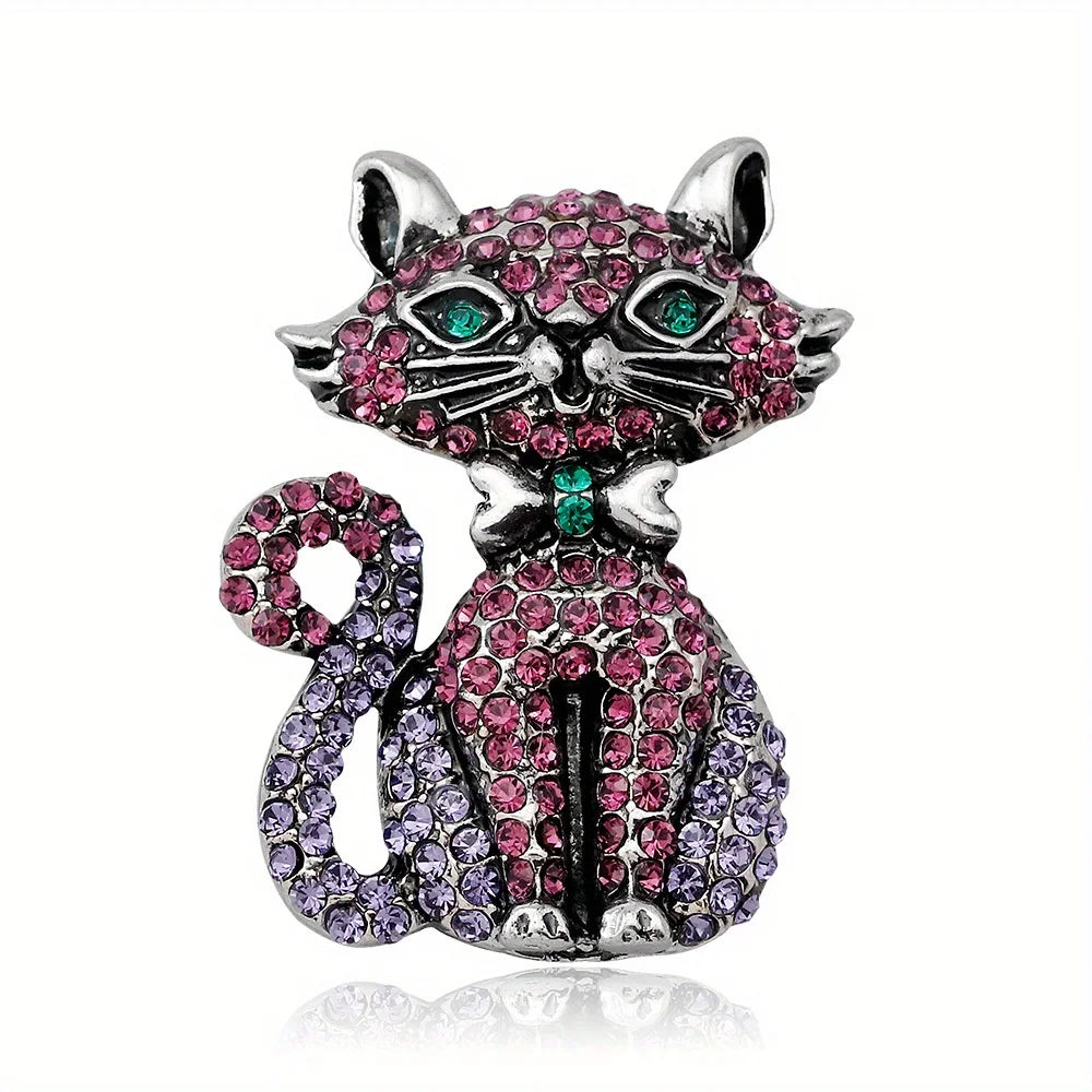 Broche Éclat Chaton en Cristal - Élégance Féline