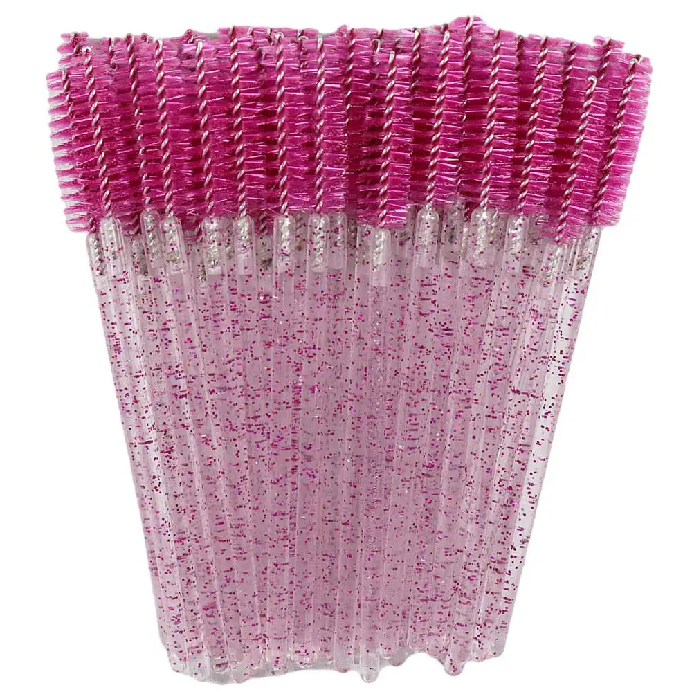 Brosses à cils colorées - 50 pièces en combo scintillant