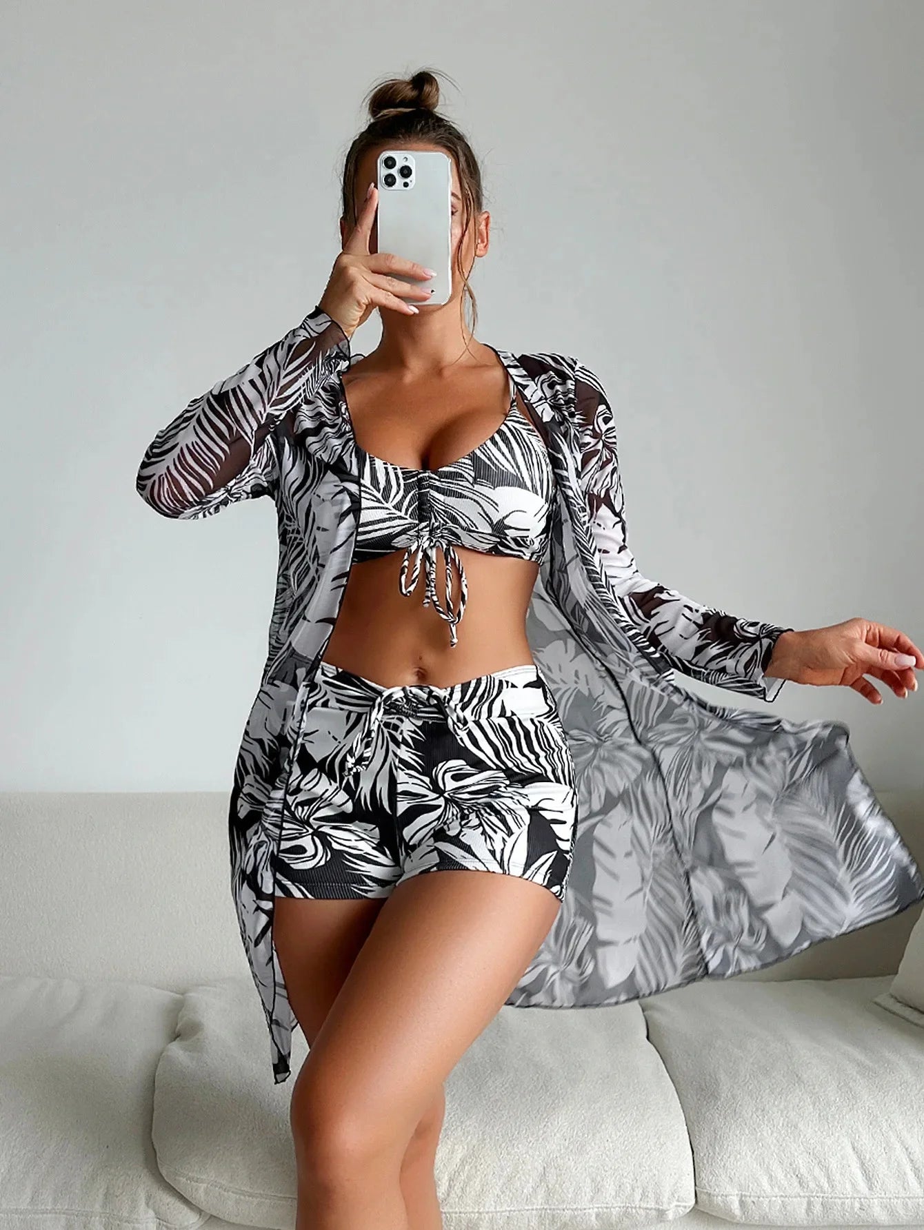 Bikini Élégance Multicolore Trois Pièces Sportif