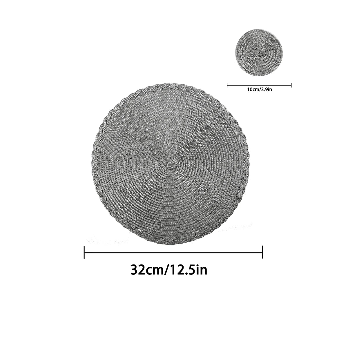 Sets Ronds Tressés Fête - 12 Pcs, Lavables & Antidérapants