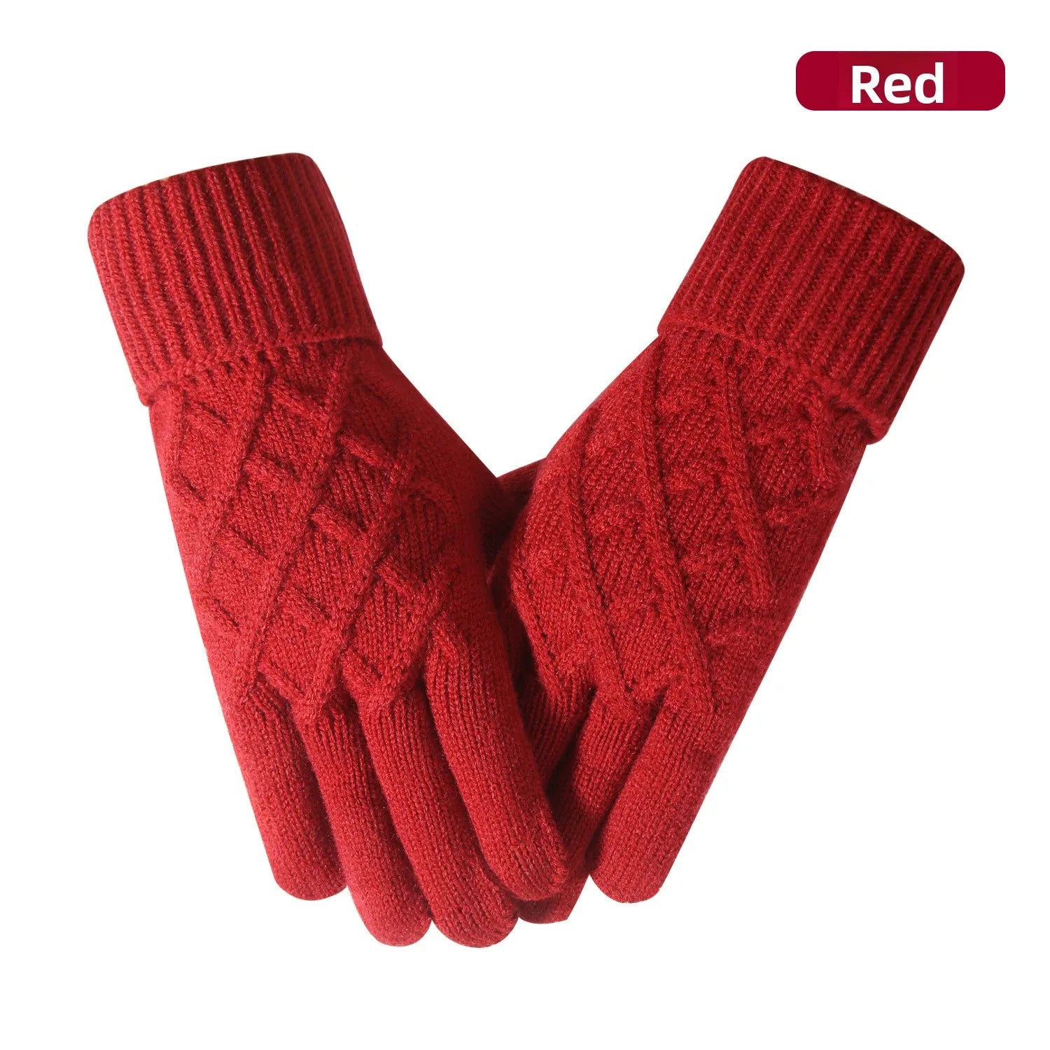 Gants d'hiver tactiles en tricot chaud