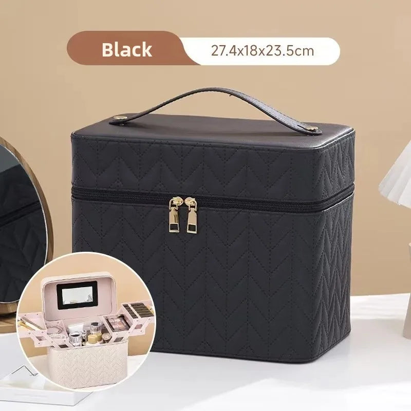 Trousse Maquillage Élégante Striée 2 en 1