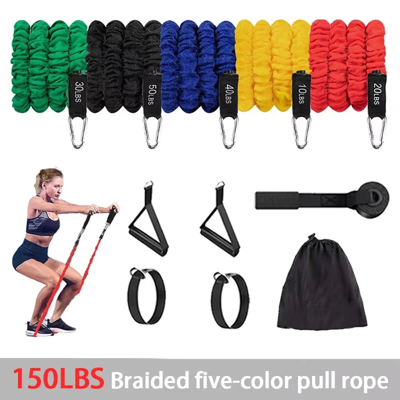 Pack Élastiques Fitness 5-en-1 avec Accessoires Pro