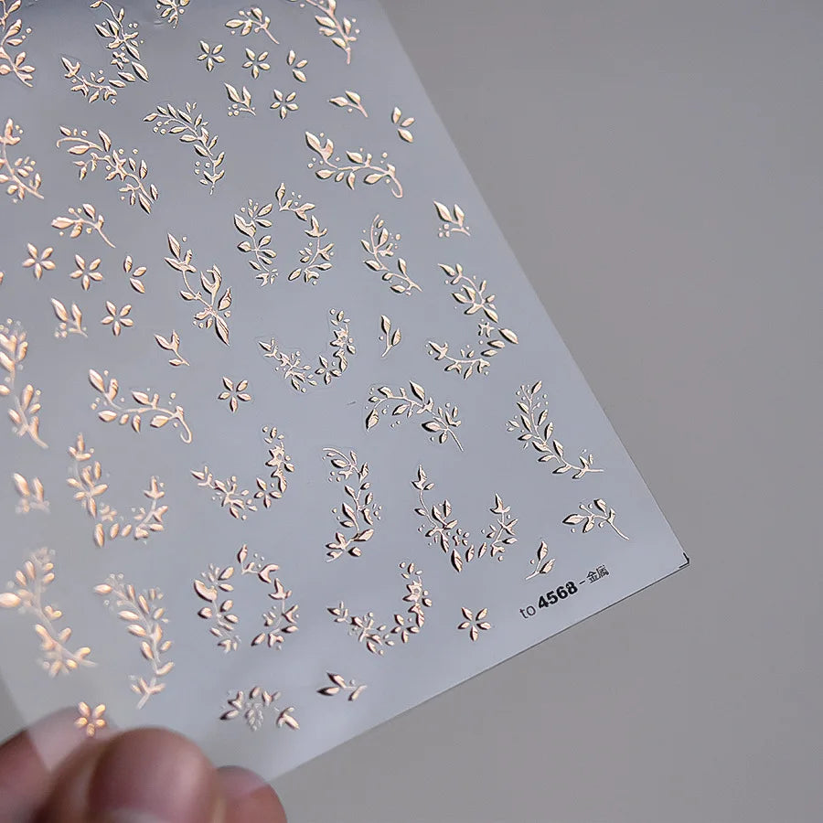 Autocollants Kawaii 5D Jasmin Pailleté pour Ongles