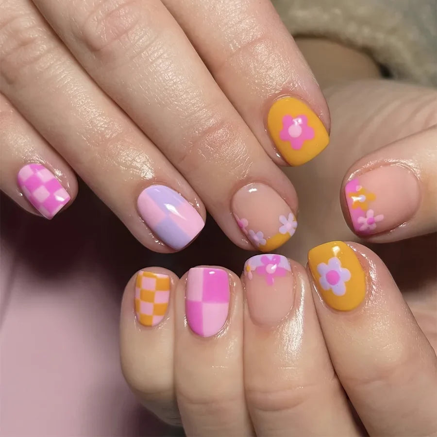 Fleurs Printanières - Faux Ongles Brillants