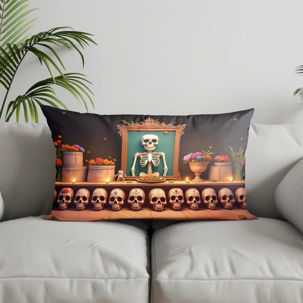 Coussin Halloween Fantôme & Citrouille Déco Joyeuse