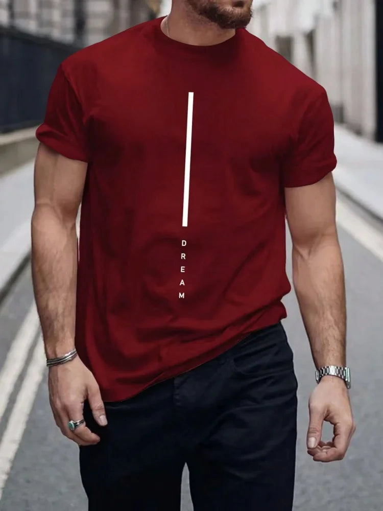 T-shirt Décontracté Été Homme à Motif Simple