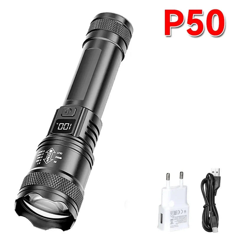 Lampe Torche LED Ultra Puissante Rechargeable Zoom