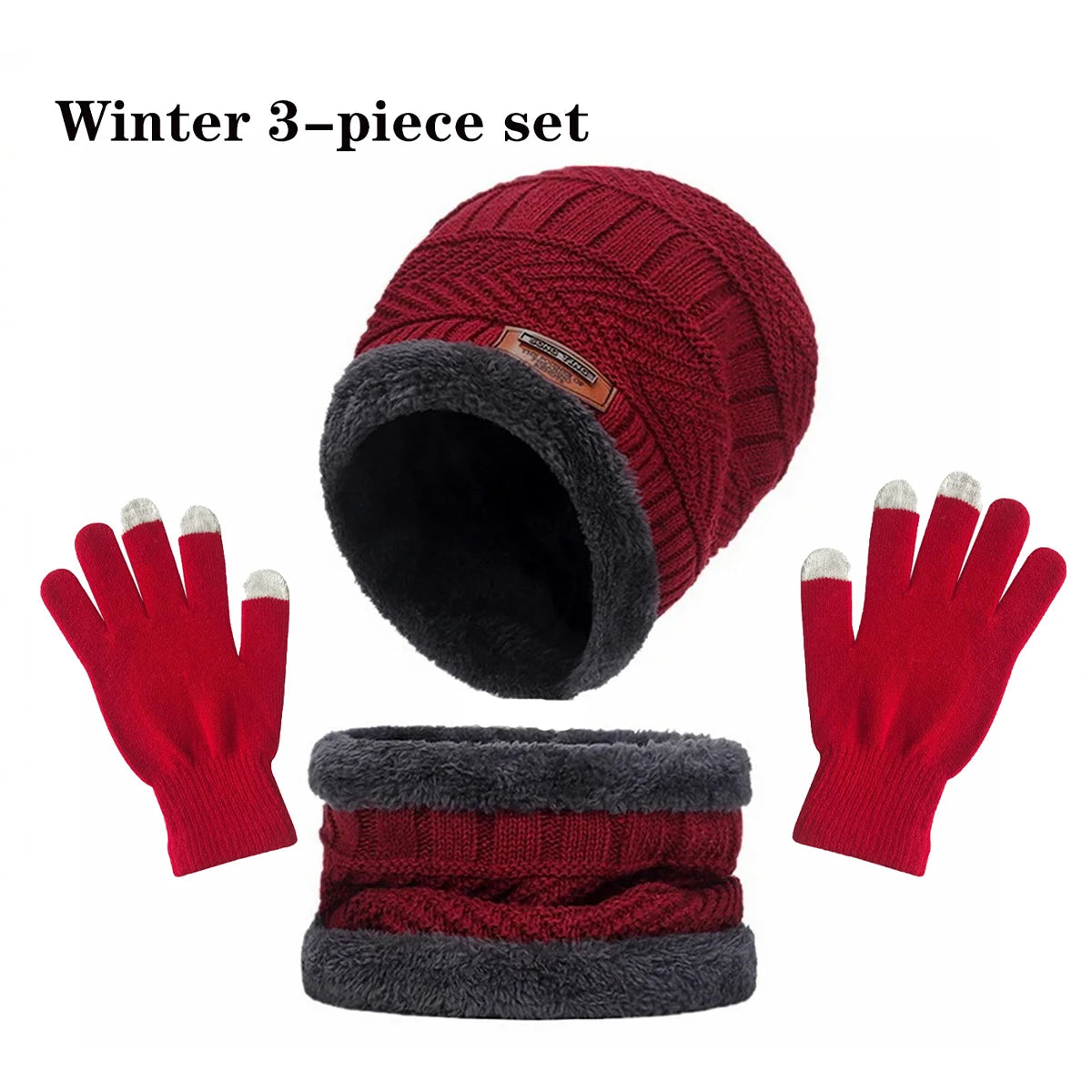 Velvet Winter Trio: Hat, Scarf & Gloves Set