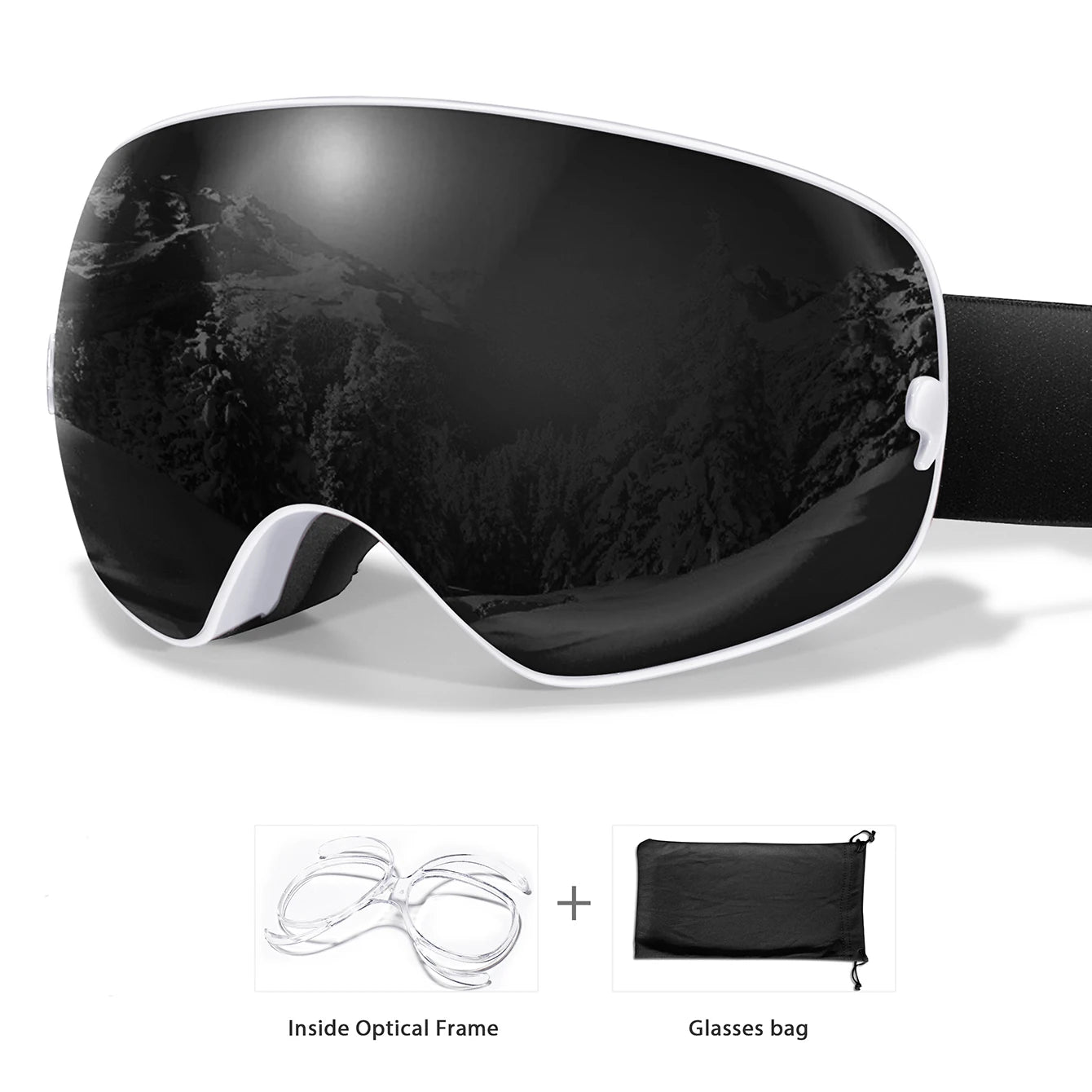 Lunettes Ski UV400 Anti-buée Mixte + Sac Offert