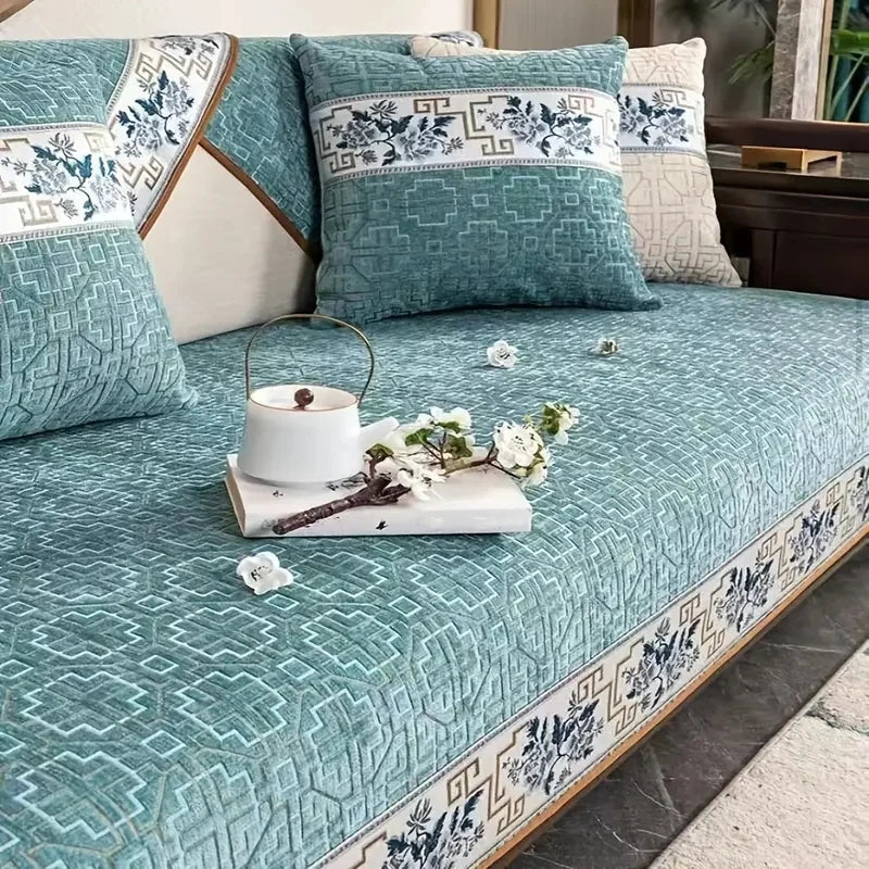 Housse Canapé Géométrique Jacquard Antidérapante 4S