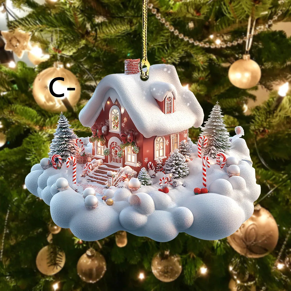 Charming Winter Snowhouse Acrylic Ornament