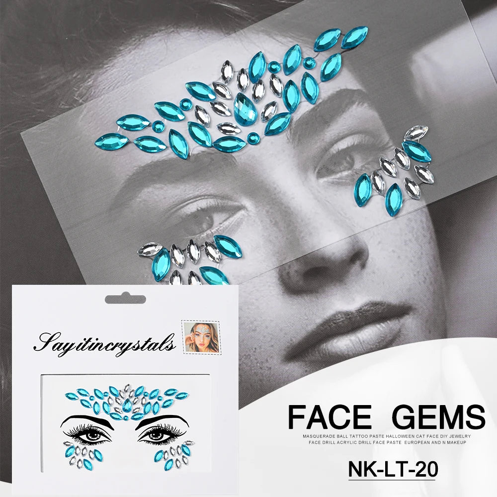 Strass 3D pour Visage - Éclat Festif