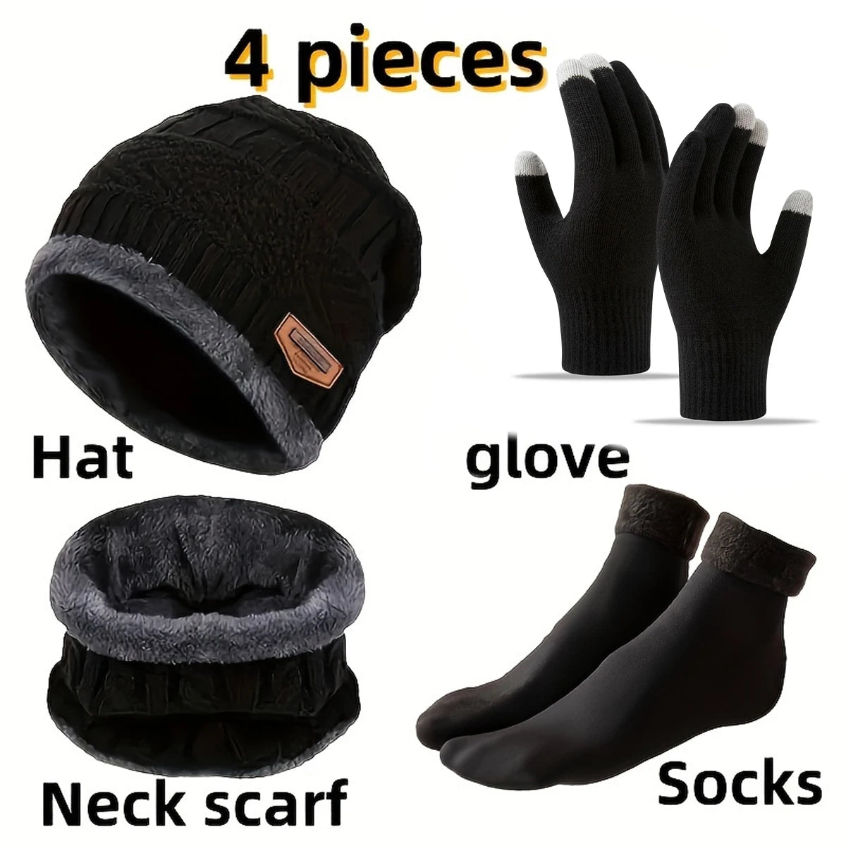 Velvet Winter Trio: Hat, Scarf & Gloves Set