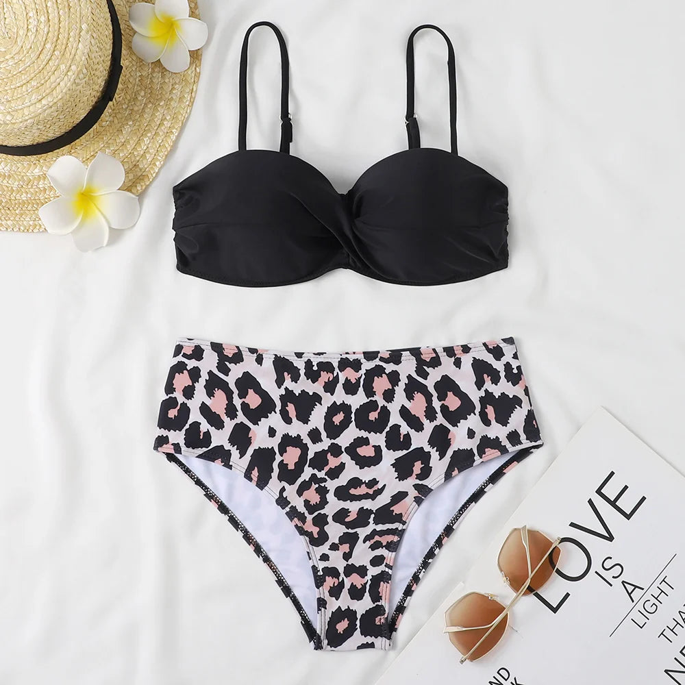 Floral Leopard Bikini Set - Summer Beach Vibes