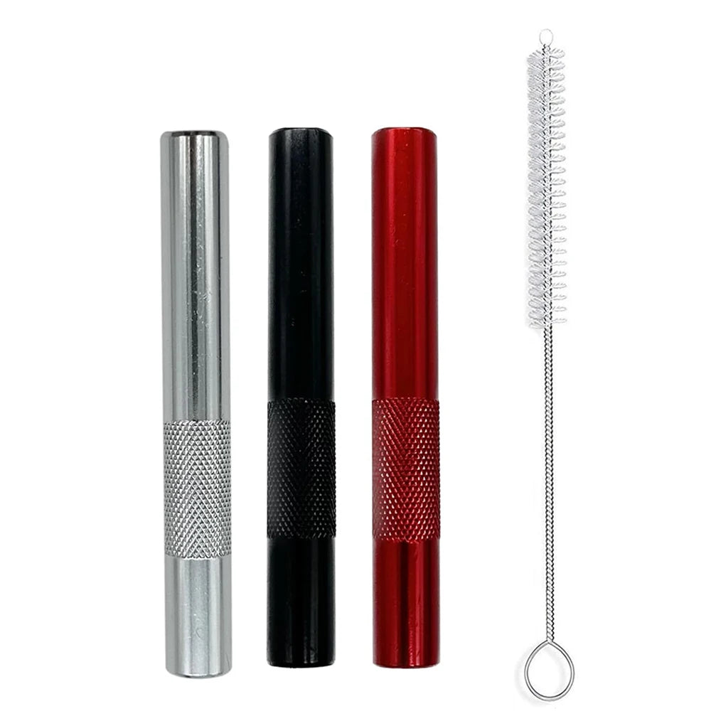 Paille Métallique Trio avec Brosse - Gadget Écologique