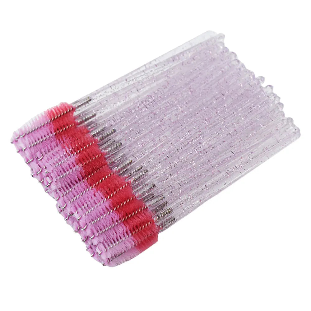 Brosses à cils colorées - 50 pièces en combo scintillant
