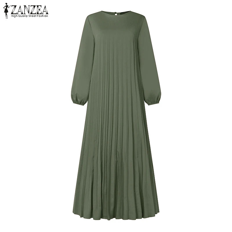 Robe Élégante ZANZEA - Maxi Plissée Femme