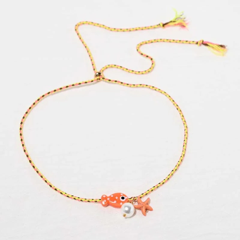 Collier Poisson Bohème en Céramique