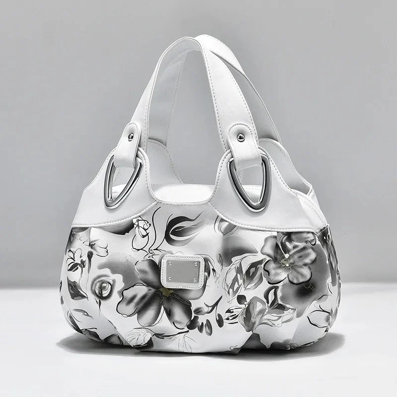 Sac Vintage Fleurs en PU Souple