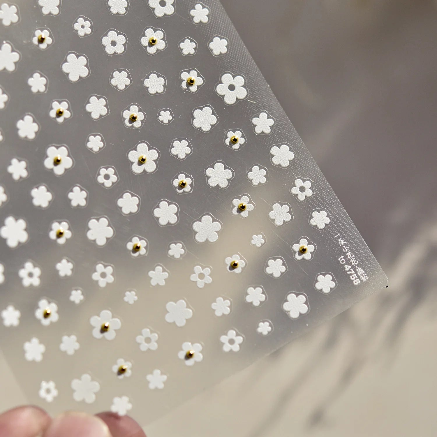 Autocollants Kawaii 5D Jasmin Pailleté pour Ongles