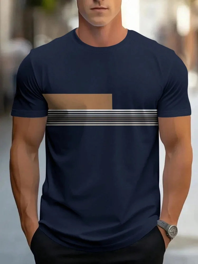 T-shirt décontracté homme à motifs estivaux