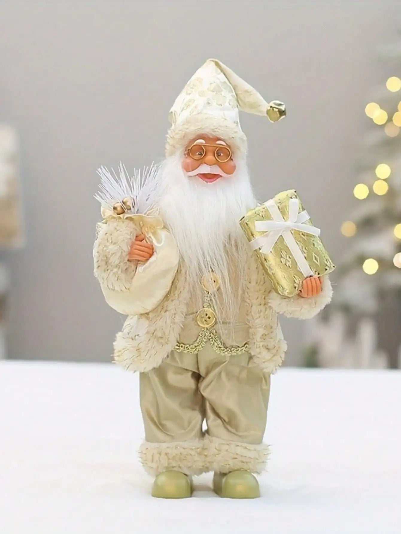 Festive 12 Santa: Gold & Silver Holiday Decor