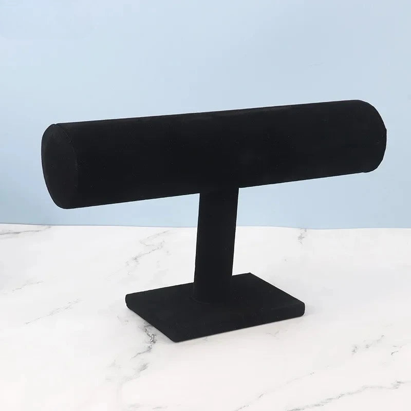 Support Bijoux Velours T-Bar Élégant