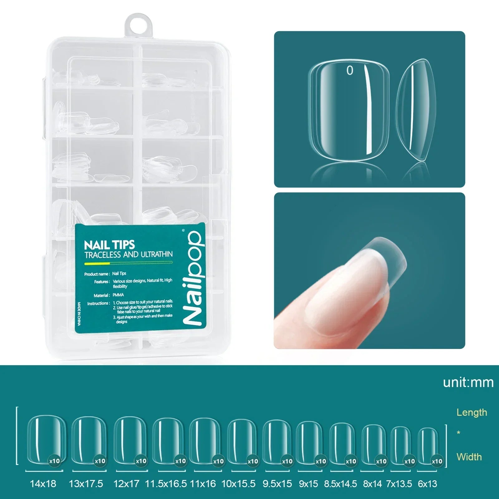 Ongles Bicolores Nailpop - 120 pièces