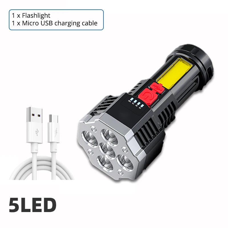Torche LED Rechargeable 7LED COB Camping Puissante