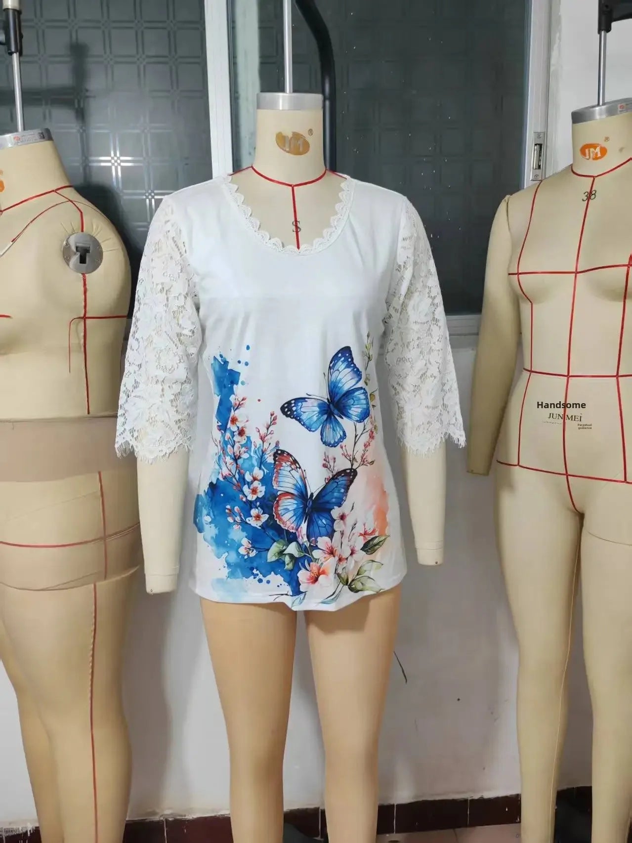 T-Shirt Floral Femme Chic en Polyester Ajusté