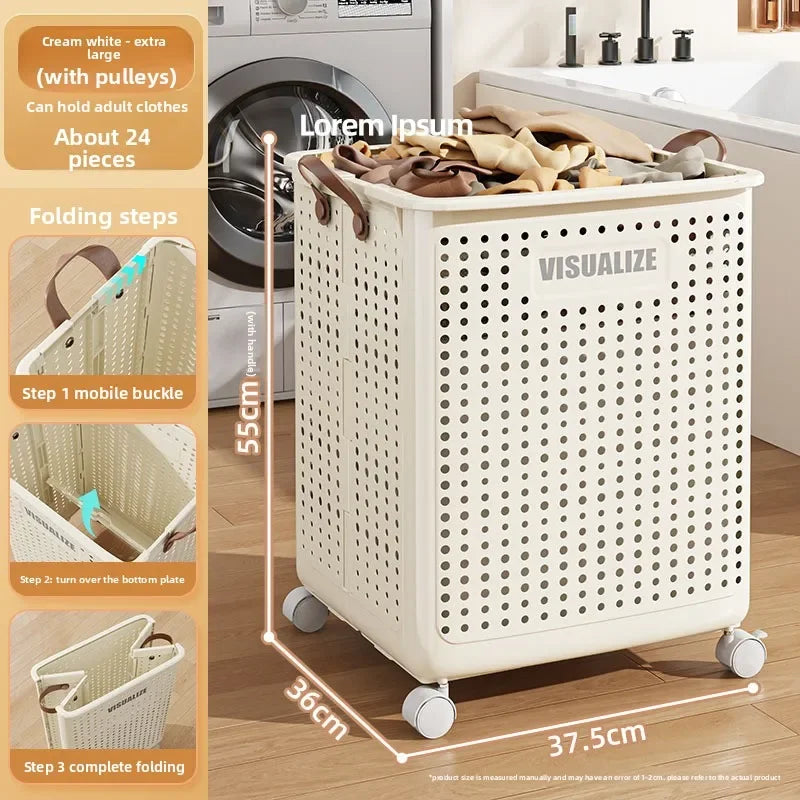 EcoRoller: Foldable Laundry Basket with Wheels