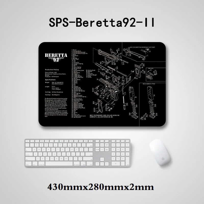 Tapis Réparation Glock M9 AR15 AK47 + Guide Armurier