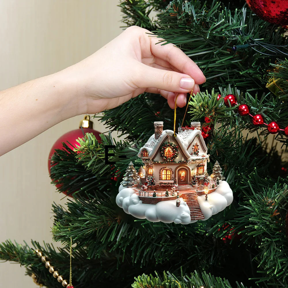 Charming Winter Snowhouse Acrylic Ornament