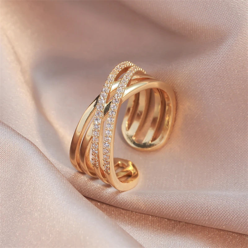 Bague Zircon Double Couches ZAKOL Or